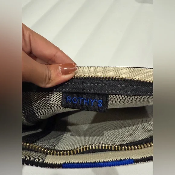 Rothy's Lightweight tote & The Wallet Wristlet in the Black Portobello Stripe - Picture 10 of 11